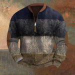 Meeste Retro Casual gradienttr&uuml;kiga kampsun S