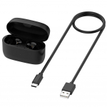 590mAh K&otilde;rvaklapilaadija Karbik Type-C Laadimiskarp LED-indikaatoriga Asenduslaadimiskarp Jabra Elite 4/Jabra Elite 3 jaoks must