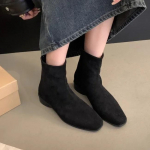 Naiste pahkluu seemisnahast lumesaapad Mood kandiline varvas Talvine pl&uuml;&uuml;s, soe puuvillane keskmise kontsaga kingad 2025. aasta trendikujundaja Chelsea Botas Mujer 35 khaki