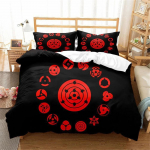 Punane Pilv Anime 3D Joonisvoodikatte Komplektid Tekk Voodipesu Laste Voodipesukomplekt Akatsuki Jaapan Kahekohaline Kuninganna Kuningas &Uuml;hekohaline Suurus Kingitus 200x229cm 79x90in