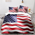 Uue Disainiga Ameerika Lipp 3D Voodipesukomplekt Prinditud Tekikate Tekikate Komplekt Padjap&uuml;&uuml;ridega Au EL USA &Uuml;heinimese Kaheinimese Suurused 135x200cm