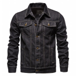 Uued Kevad S&uuml;gis Lihtsad Uued Meeste Denim Jakid Vabaaja Mood Slim Fit Džinsist Denim Jakk Lapit&ouml;&ouml; Lukuga Meesteriided 2XL must