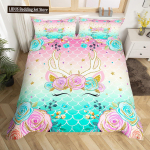 &Uuml;kssarviku tekikottide komplekt Multikas Galaxy Rainbow v&auml;rviline &uuml;kssarvik armas romantiline teema lastele, t&uuml;drukutele, pol&uuml;estrist lohukott EU single(135x200cm)