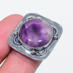 Sage Amethyst Handmade 925 Sterling Silver Jewelry Ring Size 7 r1l06