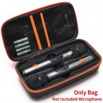 Juhtmevaba mikrofoni &uuml;mbris JBL PartyBox juhtmevaba kahe mikrofoni s&uuml;steemi laulmiseks karaoke jaoks, kahe mikrofoniga k&auml;eshoitav reisikott hoiustamiseks must