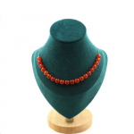 Pierres et Min&eacute;raux. Collier 20 perles Cornaline d'Uruguay qualit&eacute; 5A 8 mm. Chaine en acier Collier femmes, hommes. Taille personna