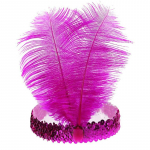 Sequins Feather Peapael India Feather Headdress Holiday Party Juukseaksessuaarid must