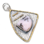 Dendrite Opal 925 Sterling Silver Jewelry Two Tone Pendant 2.72 l2o57