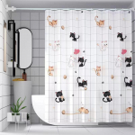 Cartoon cat print PEVA vannitoa du&scaron;ikardin WC veekindel vahekardin mulgustamiseta 120CM wide * 180CM