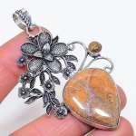 Ghost Eye Jasper, Tiger Eye Handmade 925 Sterling Silver Pendant 2.96 n9a47