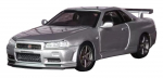 MOTORHELIX Nissan Skyline V Spec II s&auml;delev h&otilde;bedane valmistoode 1/64 GT-R (R34)