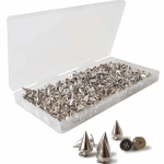 200 TK koonusnaelad ja naelad 9,5x7mm Punk naelad naastud Metallist naelu neet r&otilde;ivaste jaoks Nahkjakid DIY k&auml;ev&otilde;ru