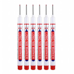 6 tk/komplekt 20 mm s&uuml;gava auguga pika otsapeaga markerid metallist perforeeriva pliiatsi jaoks veekindel Vannitoa puidut&ouml;&ouml;tlemine dekoratsiooniks mitmeotstarbeline 6Pcs punane