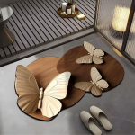3D visuaalne liblik&otilde;ieline matt - imav vannitoamatt, dekoratiivne uksematt ja ainulaadse kujuga veekindel siseuksematt 80*120cm