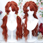 Pikk krussis s&uuml;nteetiline parukas keskse tuka ja tumepruuni loomulikult krussis juustega, naiste Cosplay parukas, kuumakindel kiudparukas #12 brown
