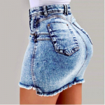 2024 Suvine Seksikas Naiste Denim Seelik - &Uuml;hes t&uuml;kis Puusa Disain Medium helesinine v&auml;rv