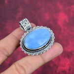 Owyhee opaaliga ripats, 925 prooviga t&auml;issterlingh&otilde;bedast ehted, Kivist ripats, Kingitus talle, K&auml;sitsi valmistatud &otilde;rn ehtekomplekt 1.97 Inches sinine