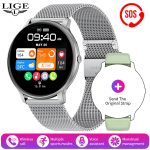LIGE Smart Watch Bluetooth Call Voice Assistant veekindel nutikell v&auml;litingimustes treenimiseks sobiv k&auml;ev&otilde;ru, mis sobib Android IOS-i jaoks mesh belt h&otilde;be