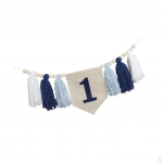 1st Anniversary of High Chair, Garland Tassel in Pearls, First Birthday Decoration sinine