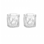 280ml 9.7oz Loov Ebakorrap&auml;rase Kujuga Klaasist Tass Kunstidisain Viski Kokteiliklaasid Mahla K&uuml;lma Joogi Tassid Sidrunivee Piima Kohvi Kruusid 2pcs