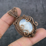 Moonstone Handmade Copper Wire Wrap Jewelry Pendant 2.17 v3y91