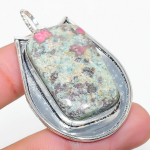 Ruby in Fuchsite Ethnic 925 Sterling Silver Jewelry Pendant 2.05 q4o38