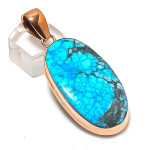 Tibetan Turquoise Handmade Copper Jewelry Pendant 2.36 z6i81