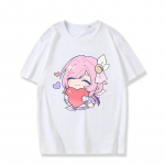 Honkai Impact 3 Kawaii Elysia f&auml;nnid COS T-s&auml;rk Korea Style Jaapani Anime tr&uuml;kitud unisex T-s&auml;rk Suvine mood vabaaja t-s&auml;rk 4XL