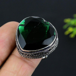 Chrome Diopside Handmade 925 Sterling Silver Jewelry Ring Size 8.5 d5f26
