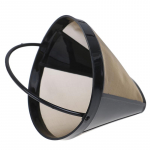 Pestav kullast v&otilde;rgust k&auml;epidemega kohvifilter Korduvkasutatav koonusekujuline kohvifilter