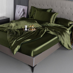 Home summer ice silk four-piece bed sheet set silky double-sided cool silk quilt cover bedding 1.5M quilt cover 180x220