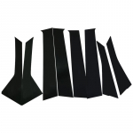 8tk l&auml;ikiv klavermust auto samba postide komplektid sobivad BYD Dolphin 2022 2023 auto v&auml;lisukse aknapostid kleebised tarvikud