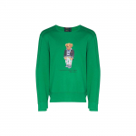 Polo Ralph Lauren Ss22 &Uuml;hev&auml;rviline Pullover Pikkade Varrukatega Karupoega Prindiga Huppar Meeste huppar Roheline 710853308-007 S