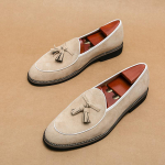 Trendikad Uued Meeste Tuttidega Suede Nahast Vabaaja Kingad Mehelikud Slip-On Mokassiinid Pulmakleit Homecoming Jalan&otilde;ud Zapatos Hombre 38