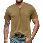 Meeste l&uuml;hikeste varrukatega Henley s&auml;rgid Suvine n&ouml;&ouml;biga T-s&auml;rgid Casual Basic Tee Soild T-s&auml;rgid Pehmed Mugavad topid Klassikaline sportlik Fit T-s&auml;rk meestele S
