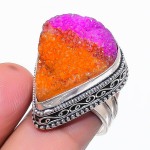 Natural Hememorphite Druzy Gemstone 925 Sterling Silver Jewelry Ring Size 7 s1w13