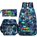 Dandy maailm tr&uuml;kitud mood laste pliiatsikott messenger kott kolmeosaline komplekt alg- ja keskkooli koolikott No Specifications