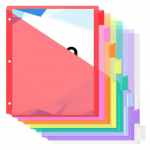 8 tk vahelehtedega kaustijagajaid taskutega V&auml;rvilised t&ouml;&ouml;raamatu jagajad Lihtne klassifitseerimine 3 auguga perforeeritud Lahtiste lehtede paberihoidikud