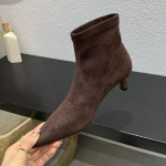 Terava nina Naiste pahkluusaapad Suede Disainer Seksikad Keskmise kontsaga Kingad 2025 Trend Uus br&auml;nd Talvine Goth Mood Kingad Botas De Mujer 35 pruun