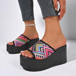 Naiste jalatsid 2024. aasta naiste vaba&otilde;husussid, platvorm vabaaja sussid, naiste erinevat v&auml;rvi &uuml;mmargused k&otilde;rged kiilud, naiste sandaalid 43