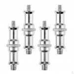 4 Pieces 1/4 to 3/8 Stud Male Screw Tripod Adapter for Flash Light Stand