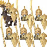 MOC Keskaja S&otilde;jalised Ehitusklotsid Elfi S&otilde;dalane Ork Rohani Gondori R&uuml;&uuml;tel Tegelaskomplekt Loomade Armee Relv Vibu Amb M&auml;nguasi