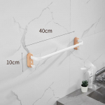 40cm-60cm Puidust Vannitoa R&auml;tikuhoidja Must/Valge Alumiiniumist R&auml;tikuhoidja Seinale Riputatav Mitmevardaline Kolmekordne R&auml;tikuriba Konksuga