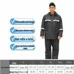 Paksustatud t&auml;ispikk tormikindel vihmamantel ja p&uuml;ksid - Helkuriga pikendatud komplekt jalgrattas&otilde;iduks ja ratsutamiseks XL