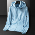 Meeste ja suve Ice Silk Sun Protection Clothing UV kaitse mantel XXXXXL helesinine v&auml;rv