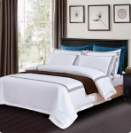 60ndate tikanditega puuvillasatiinist voodipesukomplekt - neli osa Single Duvet Cover 2.4x2.4 (Fits 220x220 Duvet)