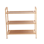 Mitmekihiline kingariiul Paksenenud bambusest Suure mahutavusega Vastupidav kingahoidja magamistuppa &uuml;hiselamusse 3 kihti, 50cm beige