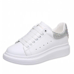 Naiste kingad Bling Teemant Valged Platvormi tossud Naiste Valged Vulkaniseeritud kingad Kevad S&uuml;gis Vabaaja Hingavad Spordijalatsid 39