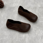 GKTINOO 2025 Uued Retro Mokassiinid Ehtne Nahk Lamedad Kingad Vabaaja Mitmek&uuml;lgsed K&auml;sit&ouml;&ouml;na Valmistatud Pehme Veisenahk Naiste Slip-on Kingad 35 hall v&auml;rv