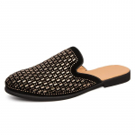 Moodne Inglismaa Disain Meeste Poolsaapad Vabaaeg Hingavad Mokassiinid Bankett Tantsu&otilde;htu Kristall Suvekingad Slip-on Sandaalid Tennised 38 kuld